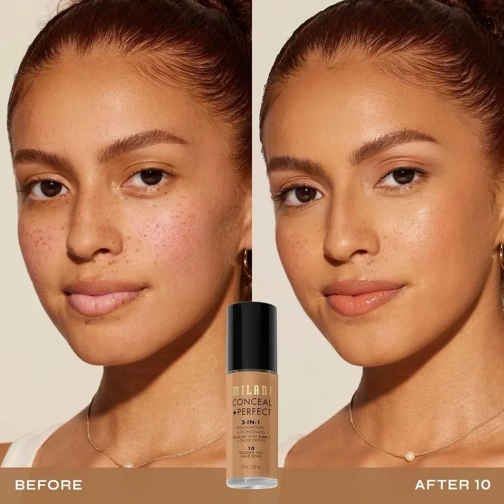 MILANI Conceal + Perfect 2-in-1 Foundation Concealer- Golden Tan, NEW
